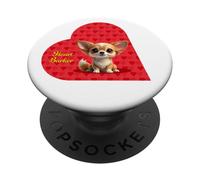 Abbaiare il cuore! - Carino Chihuahua - San Valentino PopSockets PopGrip Adesivo