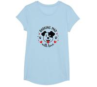 Abbaiare Pazzo con Amore: Carino Cane Amante Grafica Maglietta, Ragazze, Celeste, S