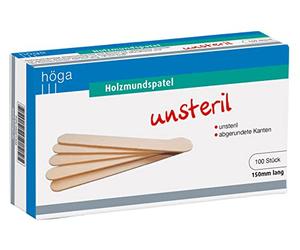 Abbassalingua in legno, 150 mm di lunghezza, non sterile, 100 pezzi per confezione, confezione da 3