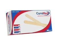 Abbassalingua Monouso in Legno di betulla - Confezione 100Pz - Abbassalingua Sterili privi di lattice e ftalati di forma piatta e dotato di superficie liscia - CURA FARMA