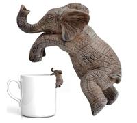 Abbassamento di Elephant Pot Hugger - Decorazione per il bordo animale in resina, ornamento da giardino sospeso | Display per sculture di figurine giocose, accento decorativo in resina elefante con de