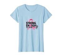 Abbastanza Forte da Indossare Il Rosa: consapevolezza del Cancro al Seno Maglietta, Donna, Celeste, XL