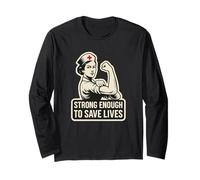 Abbastanza forte per salvare vite umane. infermiera, design, forza. Maglia a Manica