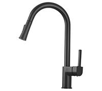 Abbattimento della cucina ad arco ad arco ad arco single manico singolo rubinetto da cucina con spruzzatore a doppia funzione tira, ottone solido a 360 ° cucina rotta per acqua calda e fredda tocco di