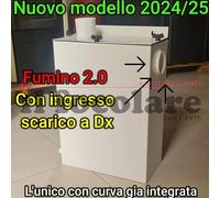 ABBATTITORE FUMI AD ACQUA PER STUFE PELLET FILTRO FUMO DIAM 80 CURVA A DX