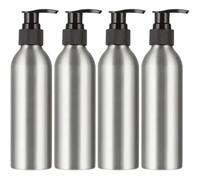 Abbdbd 4 Bottiglie di Alluminio 150, Dispenser per Shampoo, Dispenser di Sapone Portatili, Contenitori per Lozioni Ricaricabili, Flaconi per Cosmetici Vuoti per Bagni