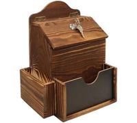 Abbdbd Cassetta Postale per Commenti in Legno, con Serratura, per Schede Elettorali, con 2 Fessure, per Ufficio, Fattoria, Ristorante, Chiesa, Matrimonio, Raccolta di Messaggi