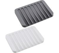 Abbdbd Portasapone in Silicone 2 Pezzi, Portasapone Portatile per Doccia, Portasapone Autosvuotante, Organizer per Sapone Drenante per Doccia, Bagno, Cucina
