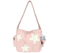 Abbdbd Y2k Borsa a Tracolla in Velluto a Coste, Borsa a Tracolla Grande con Stella Carina Borsa a Tracolla Kawaii Borsa Pendolarismo per Scuola Ufficio Lavoro Viaggi Shopping