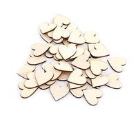 Abbellimenti del Cuore di Legno Bianco Forma Cuore Decorazioni di Legno per le Nozze 25mm