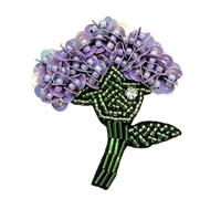 Abbellimento floreale con perline per accento e, Purple | Applicazione floreale cucita a mano per borse, cappelli e decorazioni artigianali