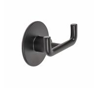 ABBENDIABITO DOPPIO A MURO GANCIO APPENDINO NERO SET ACCESSORI BAGNO WIND BLACK
