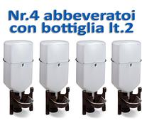 Abbeveratoio bottiglia Universale Pezzi 4 per Conigli, Galline, Polli, Pulcini