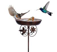 Abbeveratoio decorativo per uccelli come decorazione da giardino e cortile | Abbeveratoio per uccelli con un ancoraggio a terra per esterni, giardino, cortile, prato, terrazza, cortile, prato, terrazza