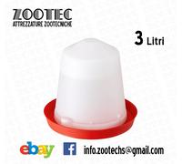 ABBEVERATOIO GALLINE AUTOMATICO POLLI PULCINI ANATRE 3 LT MANGIATOIA PER GALLINE