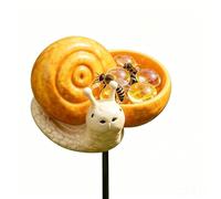Abbeveratoio per api e vasca per uccelli su picchetto, resina rana, coccinella o lumaca a scelta, decorazione da giardino per impollinatori, altezza 12 cm (3, lumache)