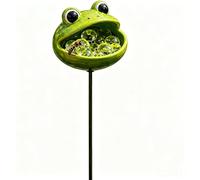 Abbeveratoio per api e vasca per uccelli su picchetto, resina rana, coccinella o lumaca a scelta, decorazione da giardino per impollinatori, altezza 12 cm (2, rana)