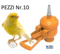 Abbeveratoio per canarini uccelli automatico con posatoio - pezzi 10