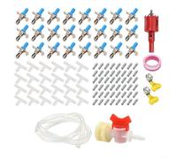Abbeveratoio per conigli con beccuccio a doppia molla, fontana in plastica per gabbie per animali domestici, dispenser automatico sanitario per allevamenti, blu, confezione da 24 (set da 12 pezzi)