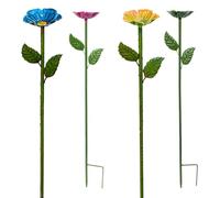 Abbeveratoio per nel Giardino | 4 Pali Metallici Colorati a Forma di da Giardino - Vasca per Farfalle e da Esterno,Adatto per Esterno Cortile Aiuole Vialetti e