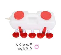 Abbeveratoio per polli da 10 litri, alimentatore d’acqua per pollame a riempimento dall’alto e grande capacità, dispenser automatico di acqua per polli con 10 coppette per l’acqua, (Completamente