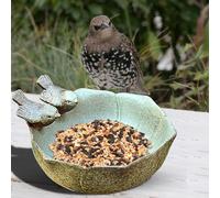 Abbeveratoio per uccelli, balcone, in ceramica, per giardino, ciotola per l'acqua per uccelli, uccelli in ceramica, porta contenitore per alimenti, porta uccelli in stile retrò, decorazione per