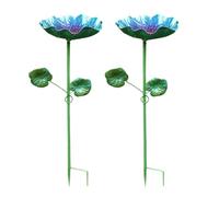 Abbeveratoio per uccelli da esterno, 2 pezzi statuette decorative di animali come statua di abbeveratoio, abbeveratoio da giardino in metallo con un di alimentazione - per colibrì , patio