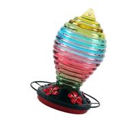 Abbeveratoio per uccelli in vetro trasparente che serve, Color | Mangiatoia decorativa per esterni con serbatoio visibile, osservazione del patio nel cortile, semplice storia