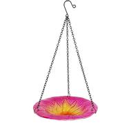 Abbeveratoio per Uccelli Selvatici, Mangiatoia Per Uccelli Selvatici Da Esterno Appesa, Bagnetto Uccelli Giardino, Mangiatoia Uccellini Da Esterno, per Giardino,Patio e Fattoria (Pink (8 inches))