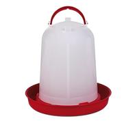 Abbeveratoio rosso per polli da 5 litri. Diametro 23 cm x altezza 22 cm