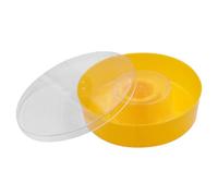 Abbeveratoio Rotondo Per - Distributore Di Acqua Zuccherata Con Coperchio Giallo | Attrezzatura E Forniture Per Apicoltura | Alimentatore Da Esterno L'Alveare, Idratazione Insetti, Facile Riempime