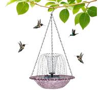 Abbeveratoio solare per uccelli, in ABS per esterni, 23,5 x 46 cm, di 'acqua a pompa, decorazione da giardino, decorazione per la fauna selvatica, , , parrocchetto