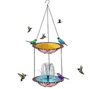 Abbeveratoio solare per uccelli, spruzzatore d'acqua resistente alle intemperie per esterni, mangiatoia alimentata, funzione galleggiante decorativa, accessorio automatico per l'attrazione di animali