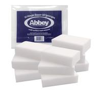 Abbey 10 Spugna Magica Bianca - 9,9x6x2,5cm | Spugne in Melamina Per La Pulizia Di Macchie E Segni | Spugna Magica Per Pareti, Cucine, Bagni E Vernici | Pulizia Multiuso Per La Casa