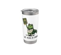 Abbiamo letto a Dawn Frog Funny Frog Meme Reading Bookworm Reader Bicchiere termico in acciaio inox doppia parete