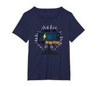 Abbiate Il Coraggio di Essere Senza Droghe: potenziare Il Messaggio Anti-dipendenza Maglietta, Donna Plus-Size, Navy, 2X