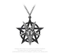 Alchemy Gothic Ciondolo Baphomet Uomo Collana Nero/Argento, One Size, Peltro