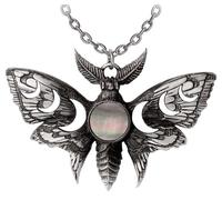 Alchemy Gothic Collana Lunar Moth Unisex nero/argento peltro