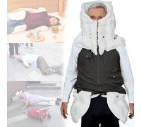 Abbigliamento anticaduta intelligente per anziani, gilet di sicurezza per esterni con airbag, allarme di monitoraggio remoto, posizionamento, funzione di registrazione sportiva,Menblack-XXL