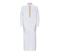 Abbigliamento Arabo Uomo Musulmano Caftano Abaya Vestita Uomo Vestita Collo Alto Thobe Arabo Preghiera Giuramento Abbigliamento Islamico Abito Da Medio Oriente Abbigliamento da Preghiera per Uomo, O