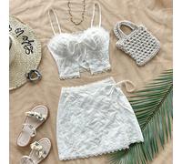 Abbigliamento bohémien, boho, romantico floreale, vacanze, floreale per il 4 luglio, completo estivo a due pezzi per rave, festival, Capodanno, completo da coquette per il freddo, abbigliamento da pat