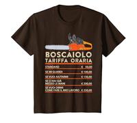Abbigliamento Boscaiolo Tariffa Oraria Divertente Motosega Maglietta, Bambini, Marrone, 6 Anni