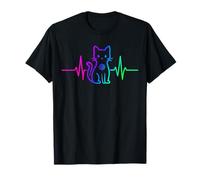 Abbigliamento carino per gatti Heartbeat Cat Lover Animal Silhouette Maglietta