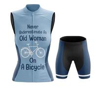 Abbigliamento Ciclismo Completo Bici MTB Donna,Maglia Ciclista Estivo Maglietta da Ciclo Senza Maniche Gilet e Pantaloncini Shorts con 19D Gel Imbottiti,Tuta da Bicicletta Asciugatura Rapida|13,M