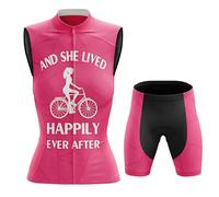 Abbigliamento Ciclismo Completo Bici MTB Donna,Maglia Ciclista Estivo Maglietta da Ciclo Senza Maniche Gilet e Pantaloncini Shorts con 19D Gel Imbottiti,Tuta da Bicicletta Asciugatura Rapida|3,XXL