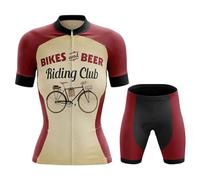 Abbigliamento Ciclismo Completo Bici MTB Donna,Tuta Ciclista Estivo Maglietta Ciclo Manica Corta e Pantaloncini Shorts con 19D Gel Imbottiti,Maglia Bicicletta Asciugatura Rapida Traspirante|2,S