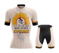 Abbigliamento Ciclismo Completo Bici MTB Donna,Tuta Ciclista Estivo Maglietta Ciclo Manica Corta e Pantaloncini Shorts con 19D Gel Imbottiti,Maglia Bicicletta Asciugatura Rapida Traspirante|8,S