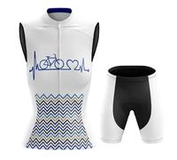 Abbigliamento Ciclismo Donna Completo Bici MTB Estivo Maglia Ciclista Senza Maniche,Maglietta da Bicicletta Gilet e Pantaloncini Shorts con 19D Gel Imbottiti,Tuta da Ciclo Asciugatura Rapida|10,XL