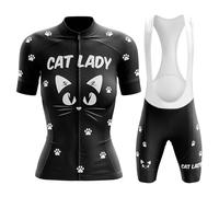 Abbigliamento Ciclismo Donna Estivo Completo Bici MTB Maglia Ciclista Manica Corta,Maglietta Bicicletta e Salopette Pantaloncini con 19D Gel Imbottiti,Tuta Ciclo Asciugatura Rapida Traspirante|C6,L
