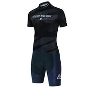 Abbigliamento ciclismo Set completo Tuta Bici Maglia Camicia da Ciclismo Maniche Corte e Pantaloncini Corti Bicicletta con 5D Gel Imbottiti per MTB Corsa Strada Bici (Nero,L)